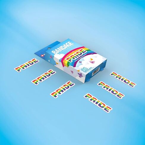 BioSwiss Bandages, Rainbow Pride Shaped Self Adhesive Bandage, Latex Free Sterile Wound Care, Fun First Aid Kit Supplies, 50 Count in Kuwait