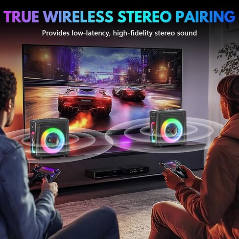 Karaoke Machine with 2 Wireless Microphones, Portable Bluetooth 5.3 Karaoke Speaker with Latest DSP Chip for Adults, PA System with LED Lights, Echo Adjustment, Support TWS/TF Card/USB/AUX/Live in Saudi Arabia