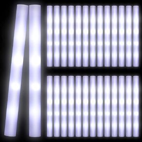 Yinder LED Glow Sticks, 18.9 Inches Light up Batons with 3 Modes Flashing Light up Stick for Concert Stage Lights Wedding Raves Carnival Halloween Birthday Party(180 Pcs, White Light)