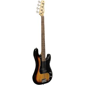 Stagg 4 String Bass Guitar, Right, Sunburst, Full (SBP-30 SNB)