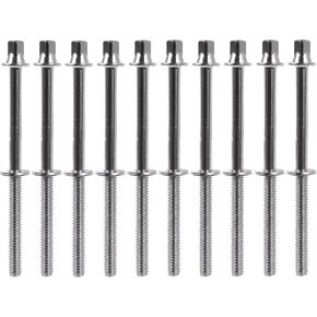 Yibuy 10 Pieces Bass Drum Tension Rods Iron M5 x 80mm for Percussion Hardware Silver