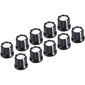 Electric Guitar Knob,Volume Tone Knobs,10Pcs Guitar Bass Volume Knob Potentiometer Volume Tone Control Knobs for D Shaped Shaft Electric Guitar Bass Reloop Knob Set 1/4 d