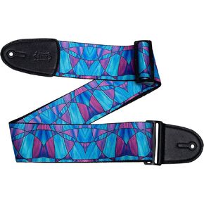 Levy's Leathers 3" Stained Glass Plumb Blue Design Guitar Strap (MP3SG-004)