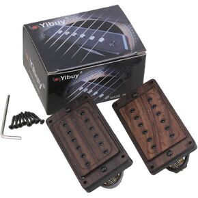 Yibuy 50/52mm Rose Wood Electric Guitar Humbucker Pickups & Black Screws & Wrench Set of 2