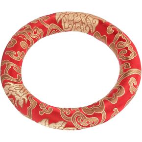 Ring Bowl Cushion Handsewn Singing Bowl Pillow Silk Brocade Round Cushion Musical Instrument Accessories Playing Accessories