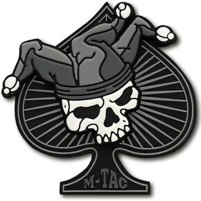 M-Tac Morale Patch Joker Skull Death Card Tactical 3D PVC (Black-Coyote)