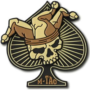بطاقة الموت M-Tac Morale Patch Joker Skull Death Card التكتيكية 3D PVC (ذئب البراري)