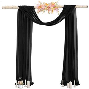 1 Panel 20ft Wedding Arch Draping Fabric Baby Blue Sheer Fabric for Draping Chiffon Drapery for Wedding Arches Light Blue Drapes Curtains Panels Chiffon Backdrop Drapes for Wedding Reception in Kuwait