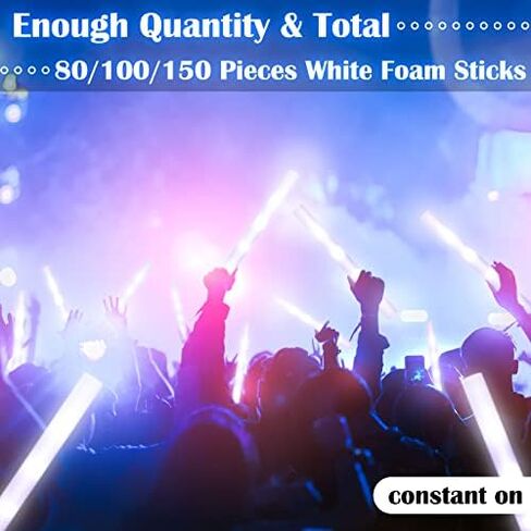 Yinder LED Glow Sticks, 18.9 Inches Light up Batons with 3 Modes Flashing Light up Stick for Concert Stage Lights Wedding Raves Carnival Halloween Birthday Party(180 Pcs, White Light) in Saudi Arabia
