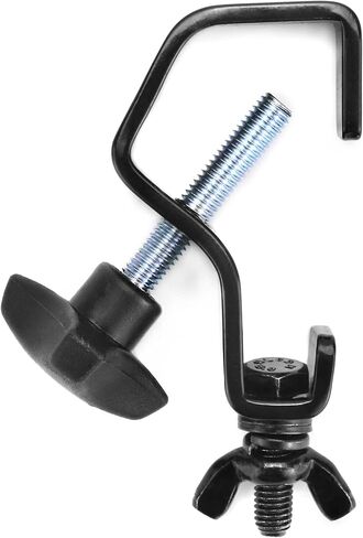 QWORK 6 حزمة مشبك إضاءة المسرح، خطاف إضاءة المسرح، مشابك تروس سوداء، أقصى تحميل 44 رطل C مشبك لإضاءة DJ أضواء كشاف ضوء رأس متحرك، مناسب لأنابيب/أنابيب OD مقاس 1 بوصة - 1⅛ بوصة in Kuwait