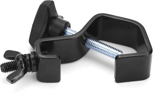 QWORK 6 حزمة مشبك إضاءة المسرح، خطاف إضاءة المسرح، مشابك تروس سوداء، أقصى تحميل 44 رطل C مشبك لإضاءة DJ أضواء كشاف ضوء رأس متحرك، مناسب لأنابيب/أنابيب OD مقاس 1 بوصة - 1⅛ بوصة in Kuwait