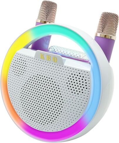 آلة كاريوكي KBQ مع 2 ميكروفونات لاسلكية، مكبر صوت كاريوكي محمول بلوتوث مع ضوء LED للأطفال والكبار والحفلات المنزلية الخارجية (أرجواني) in Kuwait