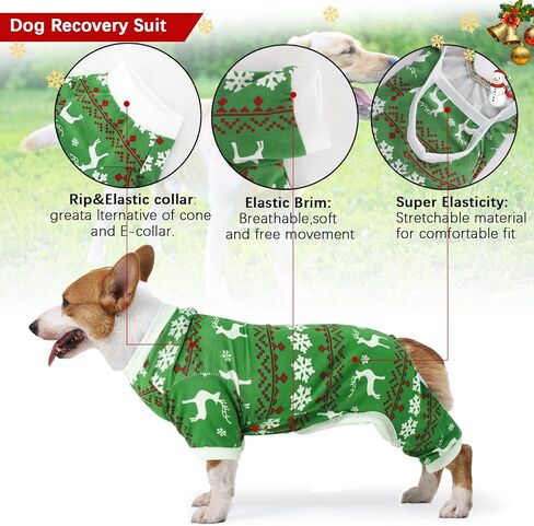 بدلة الكلب بعد الجراحة، بدلة التعافي الجراحي للكلاب، أنثى ذكر لجروح البطن، بدلة مع أكمام تمنع لعق العض وتساقط بيجامة بديلة بياقة إلكترونية للكلاب الصغيرة والمتوسطة in Kuwait