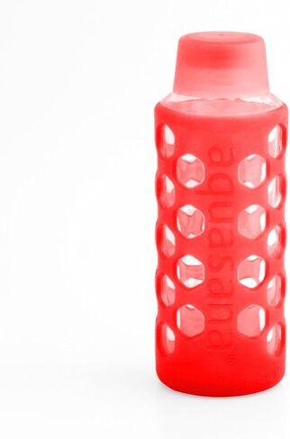 Aquasana AQ-6006-RED 18-Ounce Glass Water Bottle with Silicone Sleeve, Red in Kuwait