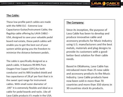 أفضل الكابلات في العالم، 4 وحدات - Lava Mini ELC (أسود) - 9 بوصة - أداة تأثيرات جيتار باس، كابل توصيل مع موصلات TS مطلية بالذهب الفاخر ¼ بوصة (6.35 مم) ذات شكل منخفض، زاوية قائمة من نوع الفطيرة in Saudi Arabia