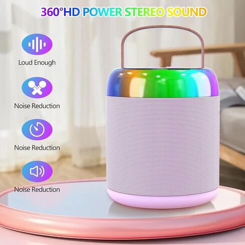Mini Karaoke Machine, Portable Bluetooth 5.3 Speaker with 2 Wireless Microphones for Kids and Adults, Gifts for Girls and Boys Birthday Gifts Home Party Indoor Outdoor Activities（Purple） in Kuwait