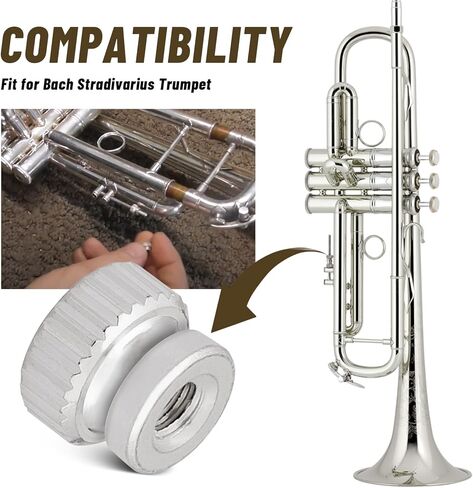 Bach Stradivarius Trumpet First Third Slide Trigger Stop Rod Nut Screw، B136-S يضمن أن الشرائح في النطاق الصحيح، وتحقيق نطاق ضبط أكثر استقرارًا ودقة، استمر في اللعب بسلاسة (عبوتان) in Kuwait