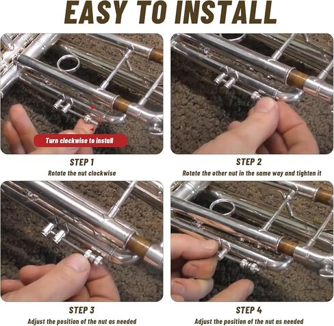 Bach Stradivarius Trumpet First Third Slide Trigger Stop Rod Nut Screw، B136-S يضمن أن الشرائح في النطاق الصحيح، وتحقيق نطاق ضبط أكثر استقرارًا ودقة، استمر في اللعب بسلاسة (عبوتان) in Kuwait