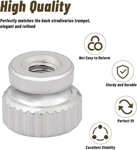 Bach Stradivarius Trumpet First Third Slide Trigger Stop Rod Nut Screw، B136-S يضمن أن الشرائح في النطاق الصحيح، وتحقيق نطاق ضبط أكثر استقرارًا ودقة، استمر في اللعب بسلاسة (عبوتان) in Kuwait