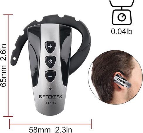 Retekess TT106 Tour Guide System,Ear-Hook Mini Receiver,Church Translation System for Interpretation,Training,Court(1 Receiver) in Saudi Arabia