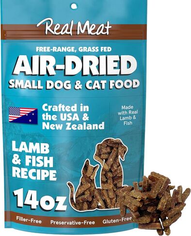 Real Meat Air Dried Cat Food & Dog Food w/Real Beef - 14oz of USA-Crafted Grain-Free Dry Dog & Cat Food Sourced from Hormone-Free, Free-Range, Grass-Fed Beef - All Natural, High Protein Pet Food in Kuwait