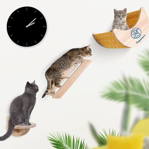 مجموعة أثاث حائط للقطط من توب مارت - عمود خدش من السيزال وأرجوحة وخطوات in Kuwait
