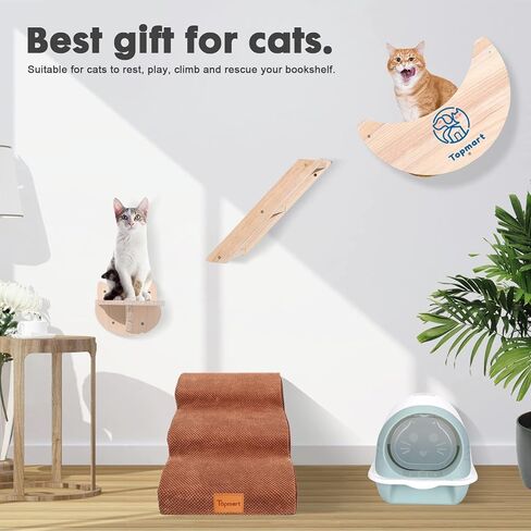 مجموعة أثاث حائط للقطط من توب مارت - عمود خدش من السيزال وأرجوحة وخطوات in Kuwait