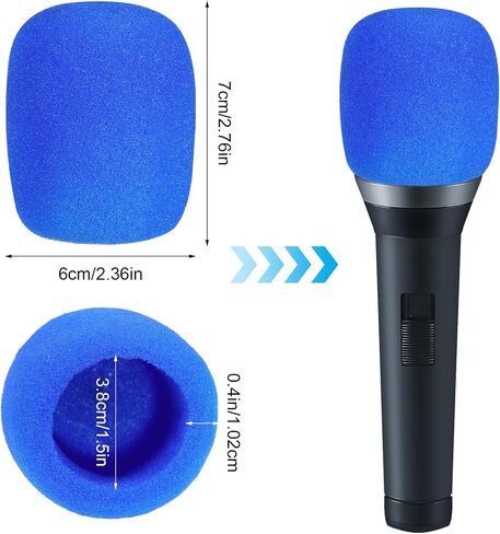 Sibba Pop Filter Microphone Foam 20 Pcs Windscreen Covers Disposable Mic Covering Reusable Pop Filters Microphones Accessories Head Pad Thick Handheld Stage Sponge Colorful Filter Cap in Saudi Arabia