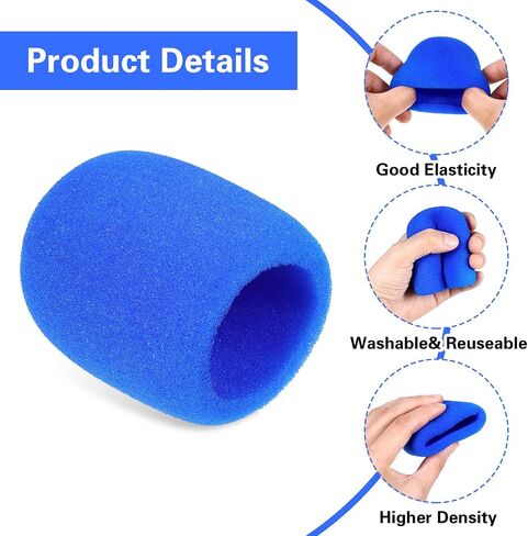 Sibba Pop Filter Microphone Foam 20 Pcs Windscreen Covers Disposable Mic Covering Reusable Pop Filters Microphones Accessories Head Pad Thick Handheld Stage Sponge Colorful Filter Cap in Saudi Arabia
