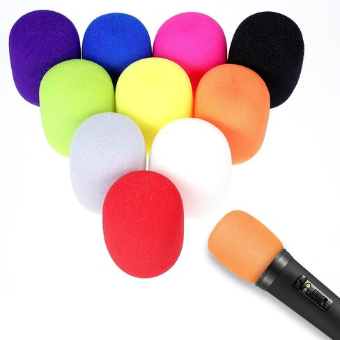 Sibba Pop Filter Microphone Foam 20 Pcs Windscreen Covers Disposable Mic Covering Reusable Pop Filters Microphones Accessories Head Pad Thick Handheld Stage Sponge Colorful Filter Cap in Saudi Arabia
