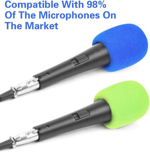 Sibba Pop Filter Microphone Foam 20 Pcs Windscreen Covers Disposable Mic Covering Reusable Pop Filters Microphones Accessories Head Pad Thick Handheld Stage Sponge Colorful Filter Cap in Saudi Arabia