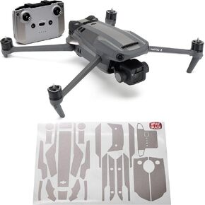 WRAPGRADE Partial Skin Stickers for DJI Mavic 3 / Mavic 3 Classic Accent Color (AIRFORCE SILVER)