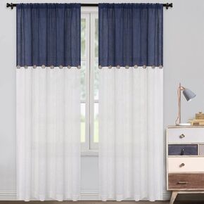 GlowSol Linen Curtain for Living Room Bedroom Drapes Taupe Button Rod Pocket Window Curtain and Drapes Rustic Country Curtain Panels for Bedroom Dining Room Nursery, 52Wx72L, Taupe/Linen, 1 Panel