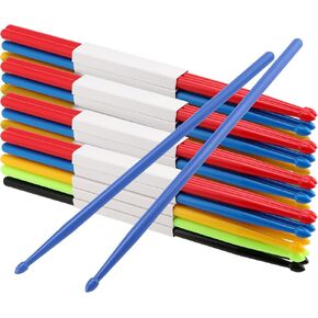 20 Pairs 5A Nylon Drumsticks, 5 Colors Non Slip Plastic Drum Stick for Musical Instrument Percussion