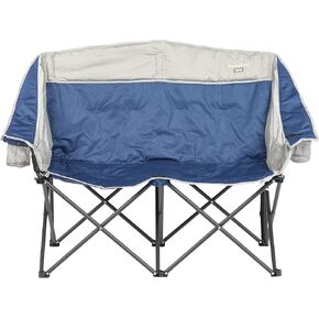 SUNNYFEEL Heated Double Camping Chair, Oversized Folding Loveseat Chair, Heavy Duty Portable/Foldable Lawn Chair for Beach/Outdoor/Travel/Picnic, Fold Up Camp Chairs for Adults 2 People