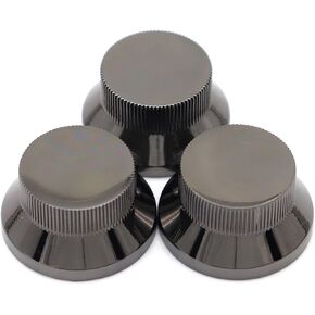3pcs Metal Bell Guitar Knobs Black Push On ST Strat Guitar Top Hat Knob for 5.8mm Guitar Split Shafts (Black) in Saudi Arabia