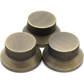 3pcs Metal Bell Guitar Knobs Black Push On ST Strat Guitar Top Hat Knob for 5.8mm Guitar Split Shafts (Black)