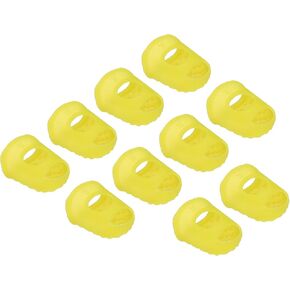 PATIKIL Finger Tips Anti Slip Fingertip Protector, 10 Pack 28mm Silicone Finger Guard for Paper Sorting Sewing Guitar Playing, Pink M Size