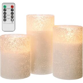 LED Pillar Candle Small - 4 inches Flickering Flameless Candles with Remote, Real Wax Battery Operated Candles with Timer, Ivory Fake Candles for Wedding/Party/Christmas Decor, Set of 6 in Kuwait