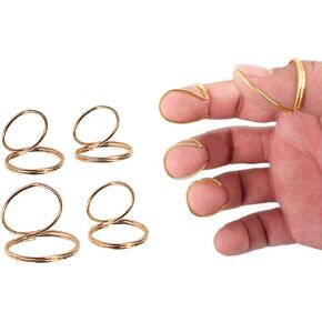 SUPVOX 4pcs Guitar Parts Guitar Finger Pick Plectrums Slide Stainless Steel for Banjo Ukulele Golden