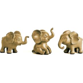 Little Elephant Figurines, Set of 3 Cute Elephant Statues, Suitable for Figurines Home Decor, and Elephant Collecting Enthusiasts(coppery)