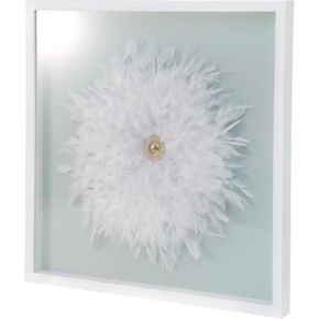 Feather Artwork Paintings, Modern Wall Art Prints, Large Painting Wall Art With Framed,3D Canvas Art Wall Decor,Pictures Wall Decor For Bedroom Aesthetic,Textured Living Room Bathroom Decor (White