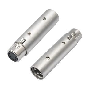 HUALUE 3Pin XLR Male to 5Pin XLR Female Audio DMX Adapter, DMX Stage Light Convertor, 5Pin Female XLR to 3Pin Male XLR Audio Connector for Microphone DMX-2Pack
