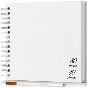 Popotop Scrapbook Photo Album,8x8in DIY Hardcover Kraft Photo Album with Display Picture Window,Personalized Blank Memory Book for Family, Wedding,Guest Book,Anniversary,80Pages/40Sheet