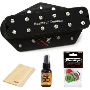 Seymour Duncan Pearly Gates Bridge Tele Humbucker Pickup - Black - Bundle with Dunlop Pick Pack and Polishing Kit