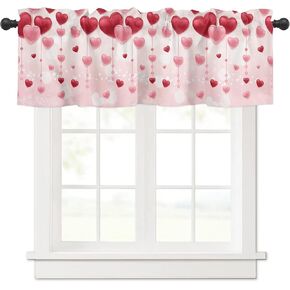 Halloween Valances Windows Curtains Scary Pumpkin with Witch Hat Kitchen Semi Sheer Valance Window Treatments Black Cat Retro Style Short Curtains for Bathroom Living Room, 1 Panel, 54" W x 18" L
