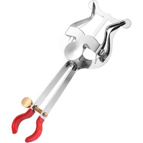 Clarinet Lyre, 5.5x2 Inch Silver Bass Sheet Music Clip Clamp-on Mellophone Holder Clarinet Flute Lyre Clip Trumpet Lyre Instrument Flip Folder Accessories for Practicing Beginners Marching Band