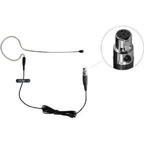 HEIMU Single Earhook Wired Headset Boom Mini XLR Omni-Directional Microphone (for Shure Type 4 pin Mini Plug Black)