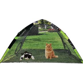 3 in 1 Portable Cat Playpen Outdoor Enclosures-Pop-uped Visual Net Pet Play Tent Tunnels Compound House for Cat Puppy Rabbit Small Animals-Small