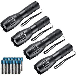 Whaply LED Flashlights, 2 Pack Tactical Flashlight High Lumens Lights with 6Pack AAA Batteries Portable Waterproof Zoomable Flashlight with 5 Mode for Camping/Outdoor/Hiking/Gift-Giving/Emergency in Kuwait